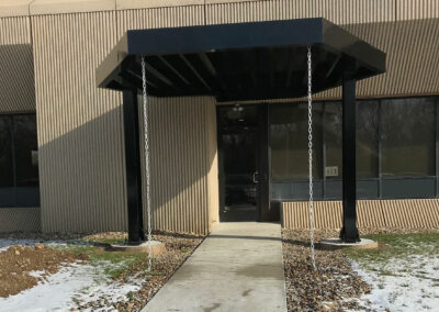 decorative metal roof for front entryway