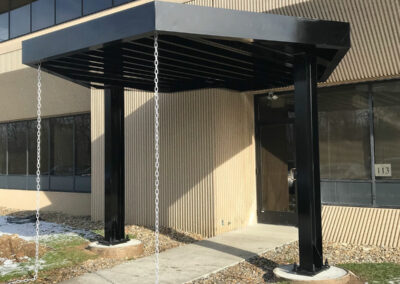 decorative metal roof for front entryway